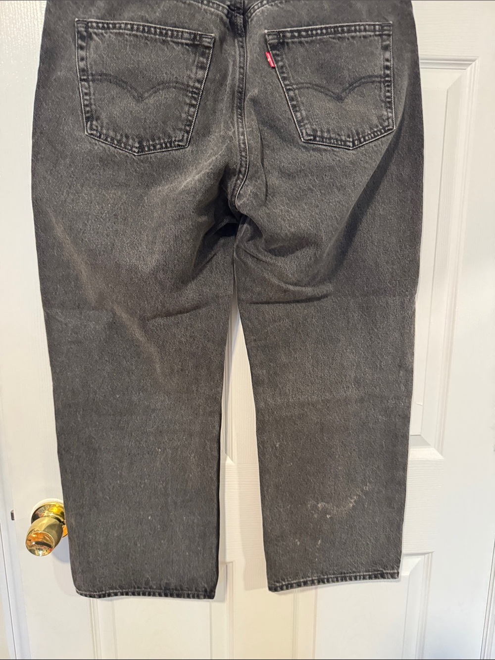 Women’s Levi’s 90s 501 Ankle Black Washed Straight-Leg Jeans Size 32x27 - Picture 6 of 6